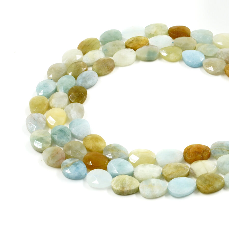 Acquamarina fili multicolor drop sfaccettati 16x12mm
