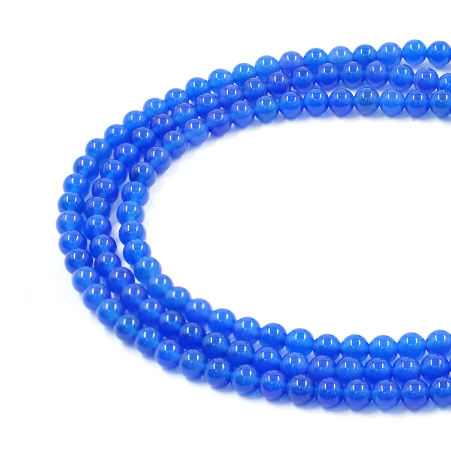 agata blu fili round 6mm