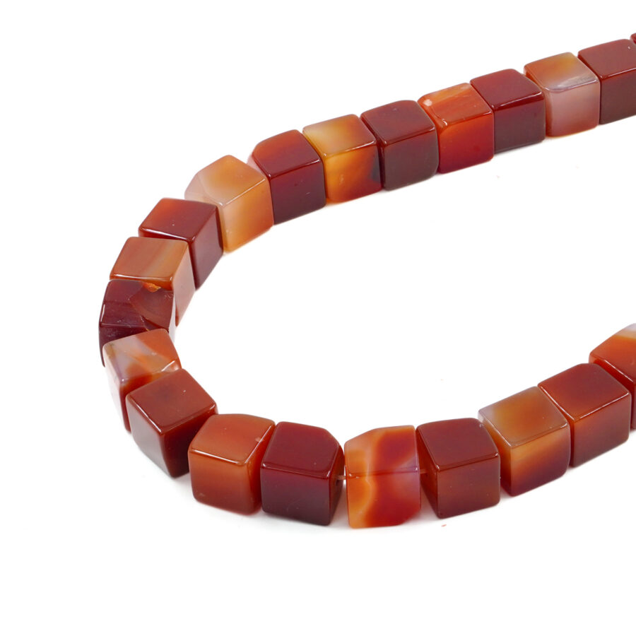 Agata rossa fili dadi 14mm