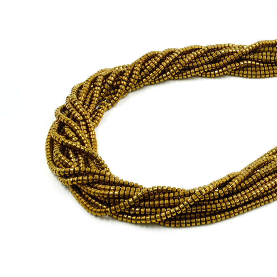 Ematite fili rondelle 3x2mm - Color Dorato