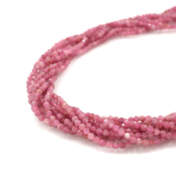 Tormalina Rosa fili round sfaccettati 3mm