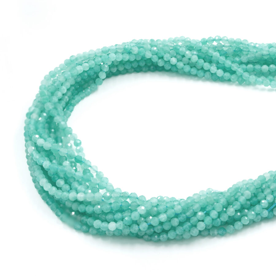 Amazzonite fili round sfaccettati 3-3½mm