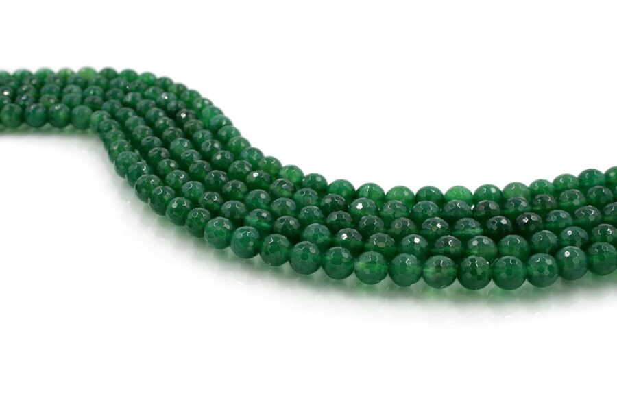 Agata verde fili round sfaccettati 10mm