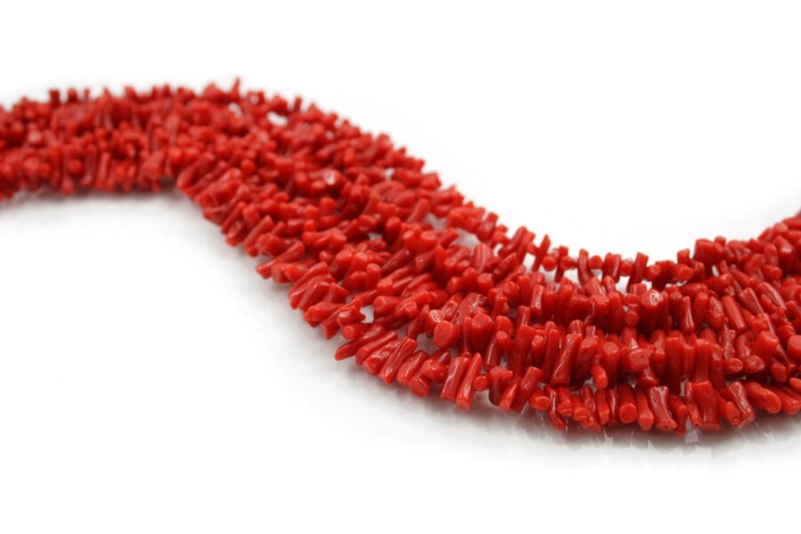 Corallo Mediterraneo fili cupolini Scuri ~ 3,5x9mm - immagine 2