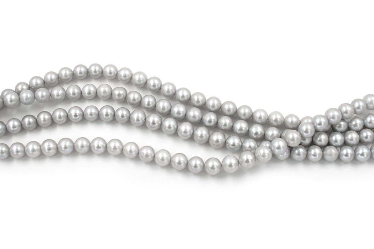 Perle d'acqua Dolce fili round 11-12mm - Colore Grigio