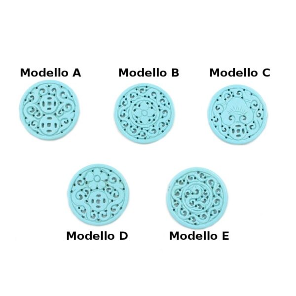 Pasta di Turchese piastre incise round 30mm