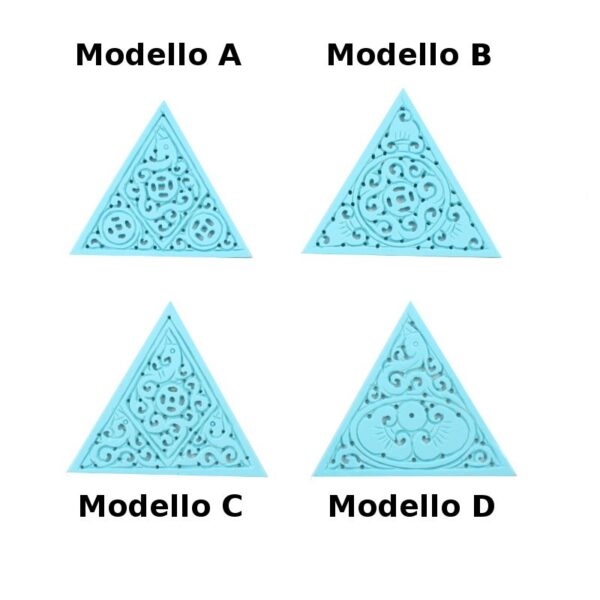 Pasta di Turchese piastre incise triangolo 55mm