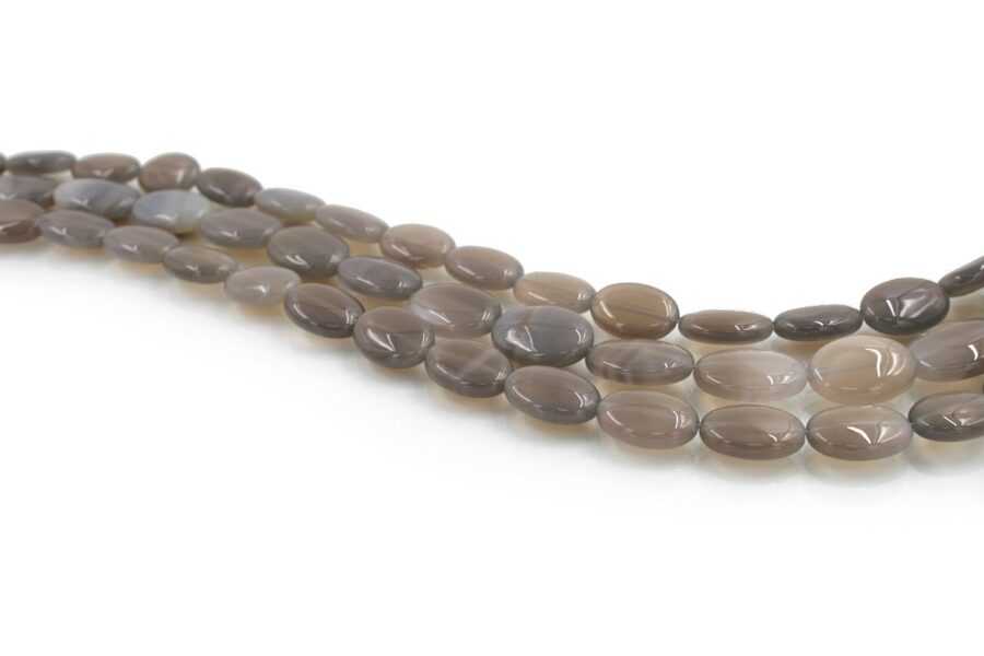 Agata grigia fili flat oval 18x13mm