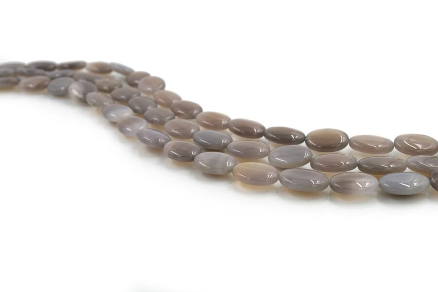 Agata grigia fili flat oval 20x15mm