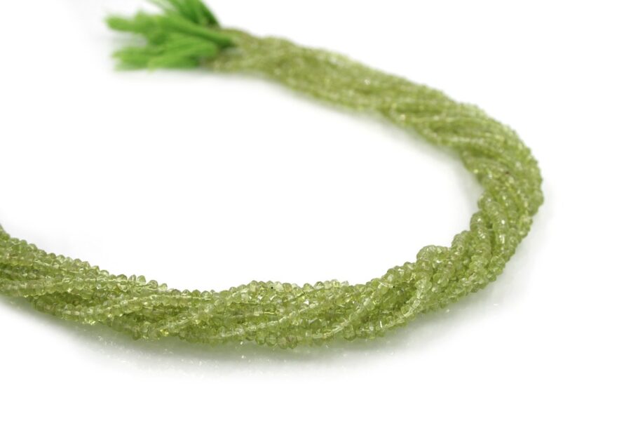Peridoto fili rondelle sfaccettate 3½x2mm