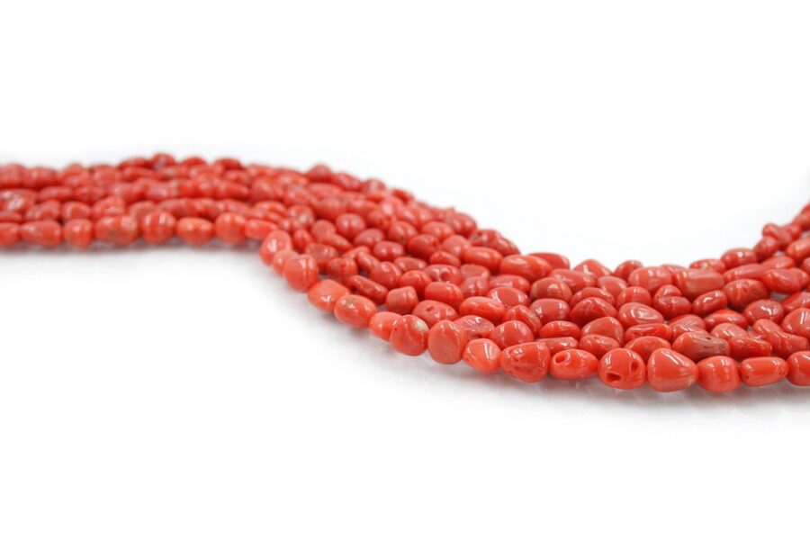Corallo Mediterraneo fili sassi 8x6mm - 9x7mm