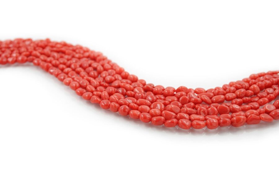 Corallo Mediterraneo fili sassi 6x5mm - 6x7mm - immagine 2