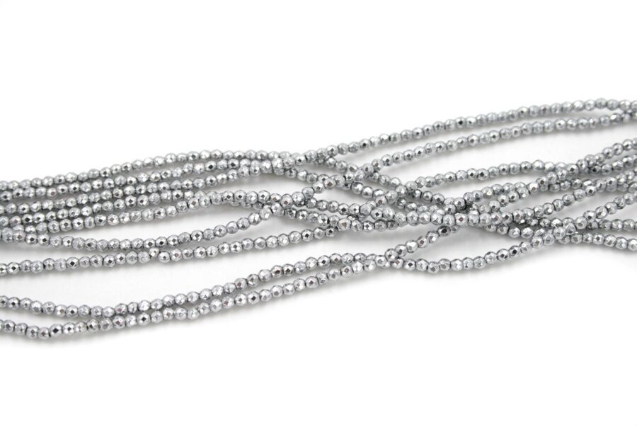 Ematite fili round sfaccettati 2mm - Silver