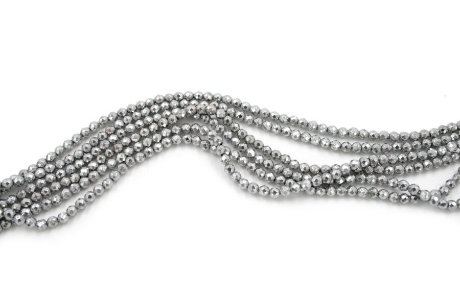 Ematite fili round sfaccettati 3mm - Silver