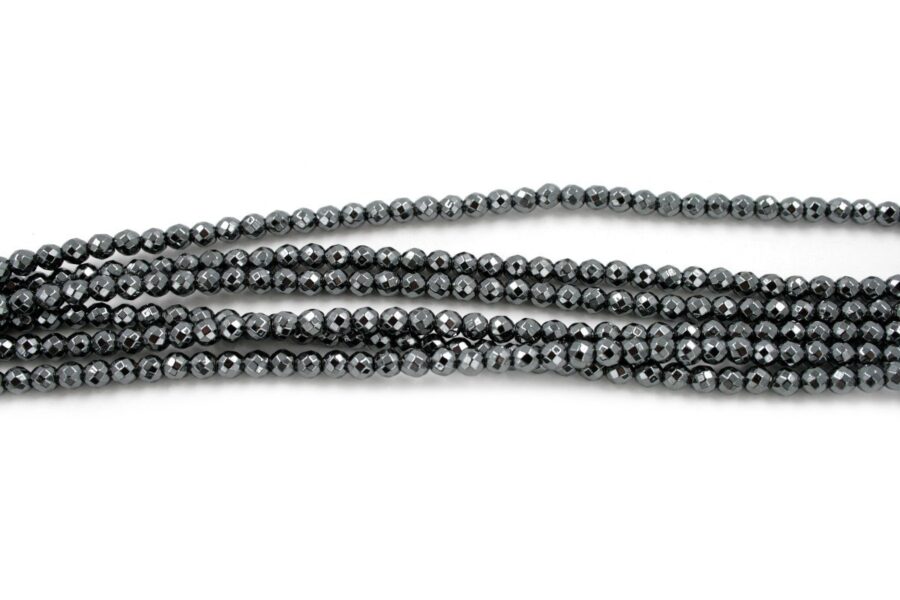 Ematite fili round sfaccettati 4mm