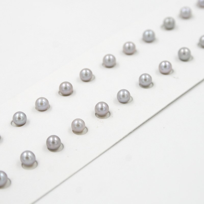 Perle d'Acqua Dolce coppie round 3½-4mm - Color Grigio