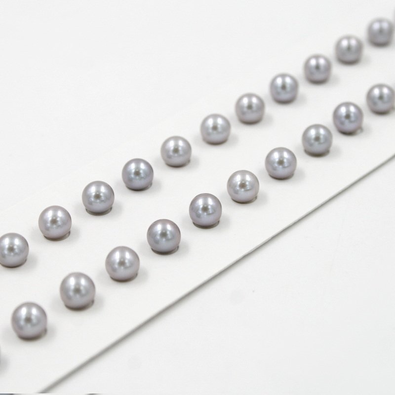 Perle d'Acqua Dolce coppie round 5-5½mm - Color Grigio