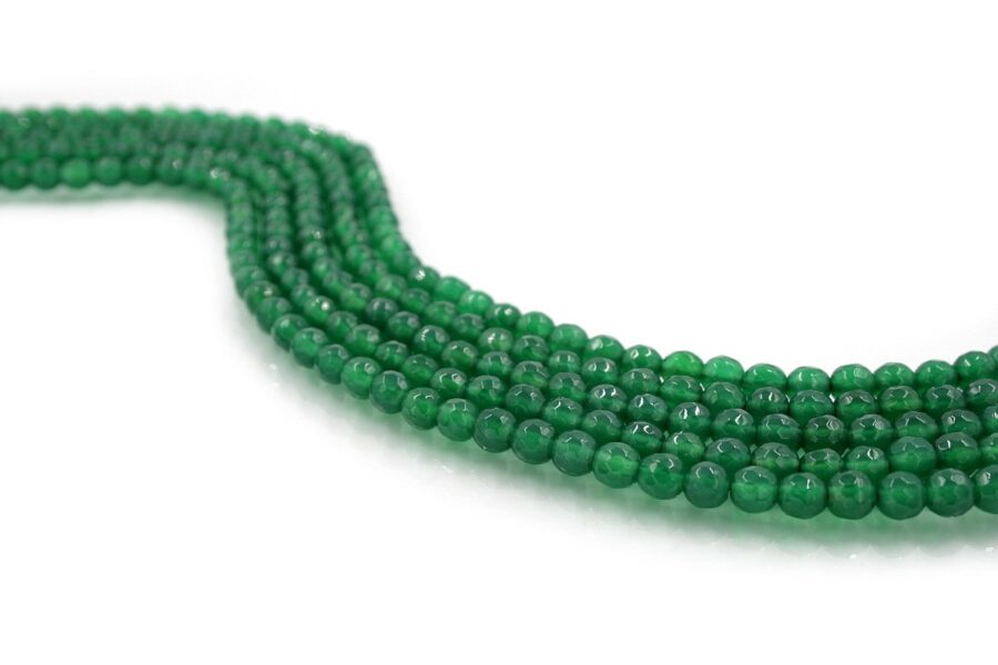 agata verde fili round sfaccettati 6mm