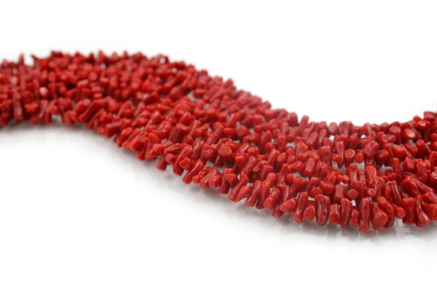 Corallo Mediterraneo fili cupolini Extra Scuro ~ 3x8mm - immagine 2