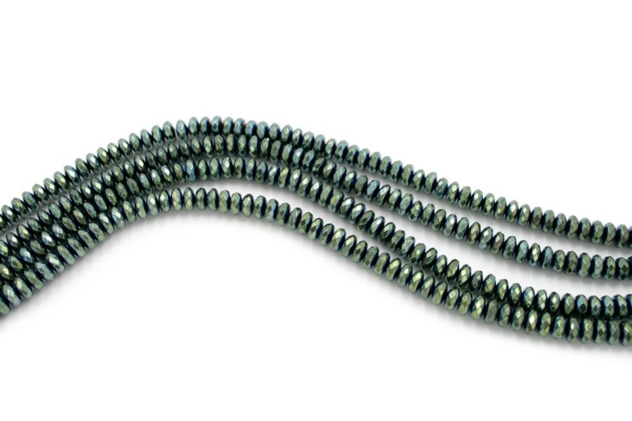 Ematite fili rondelle sfaccettate 6x3mm - Verde