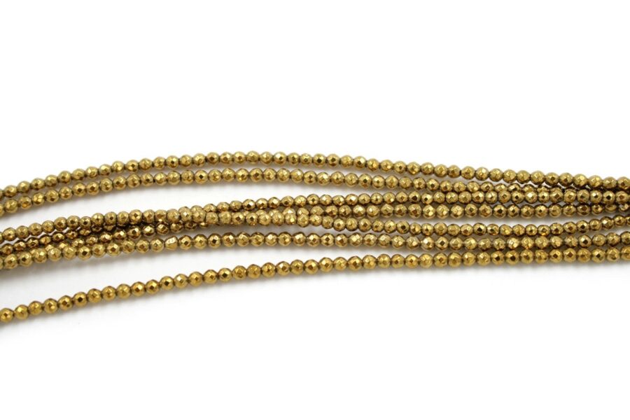 Ematite fili round sfaccettati 2mm - Color Oro