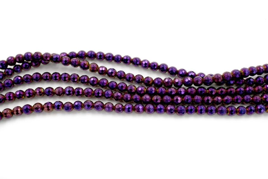Ematite fili round sfaccettati 6mm - Viola