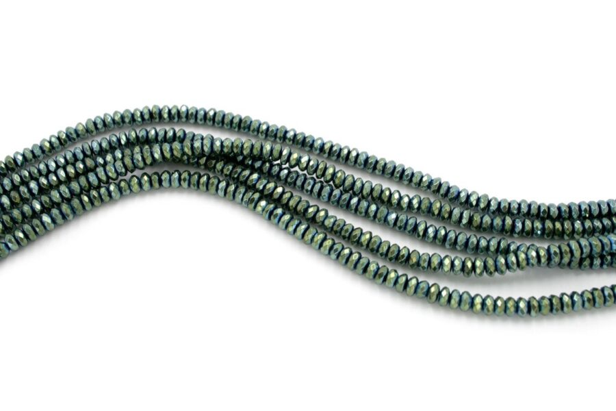 Ematite fili rondelle sfaccettate 4x2mm - Verde