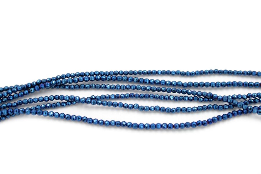 Ematite fili round sfaccettati 2mm - Blu