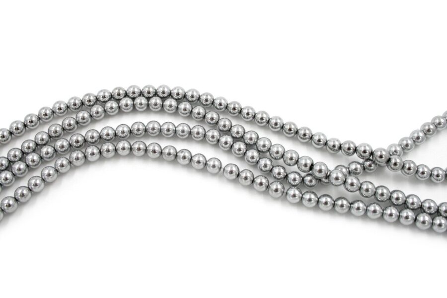 Ematite fili round 6mm - Color Silver