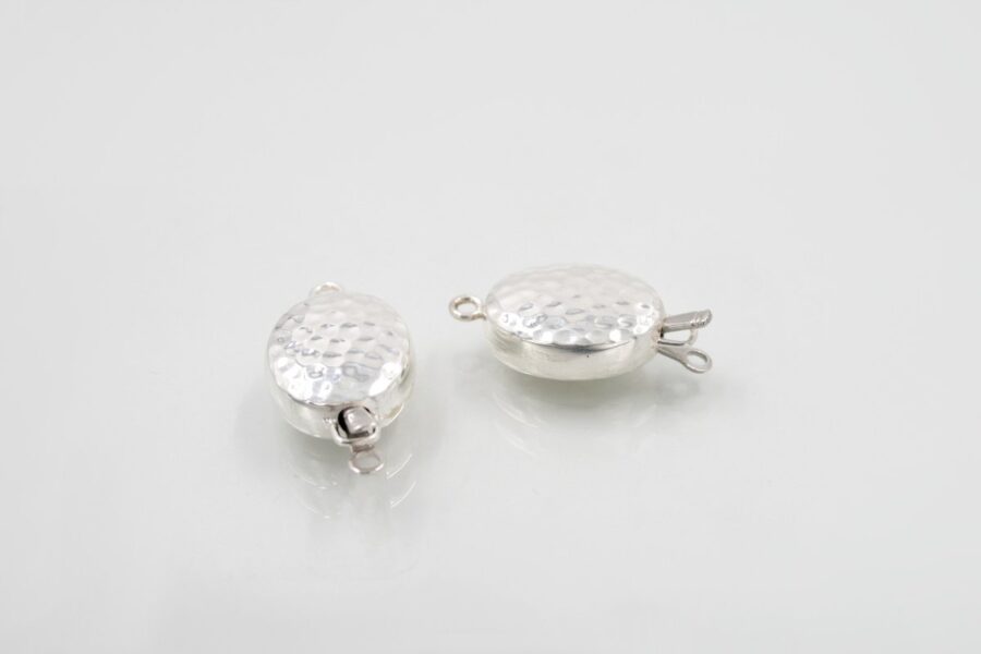 Argento 925‰ chiusura ovale 18x15mm martellata +/-2.5Gr