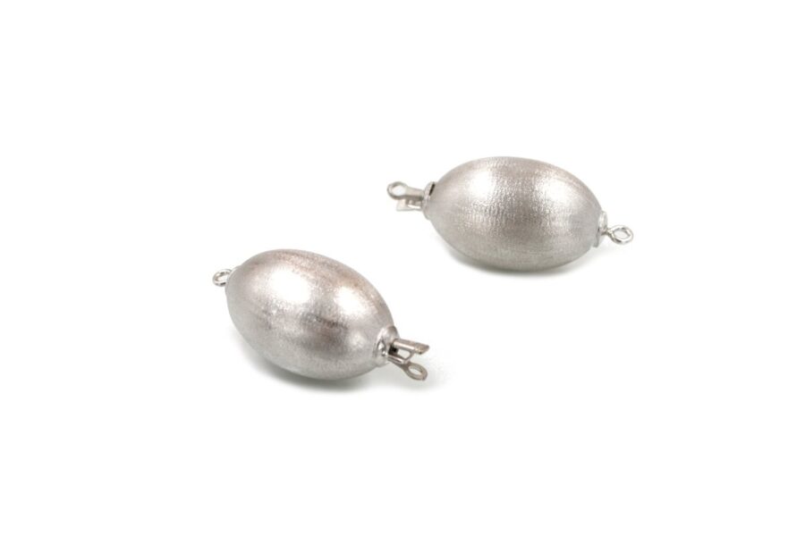 Argento 925‰ chiusura olive 28x18mm satinate