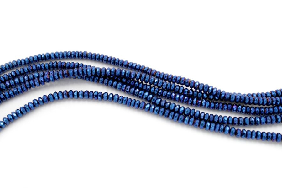 Ematite fili rondelle sfaccettate 4x2mm - Blu