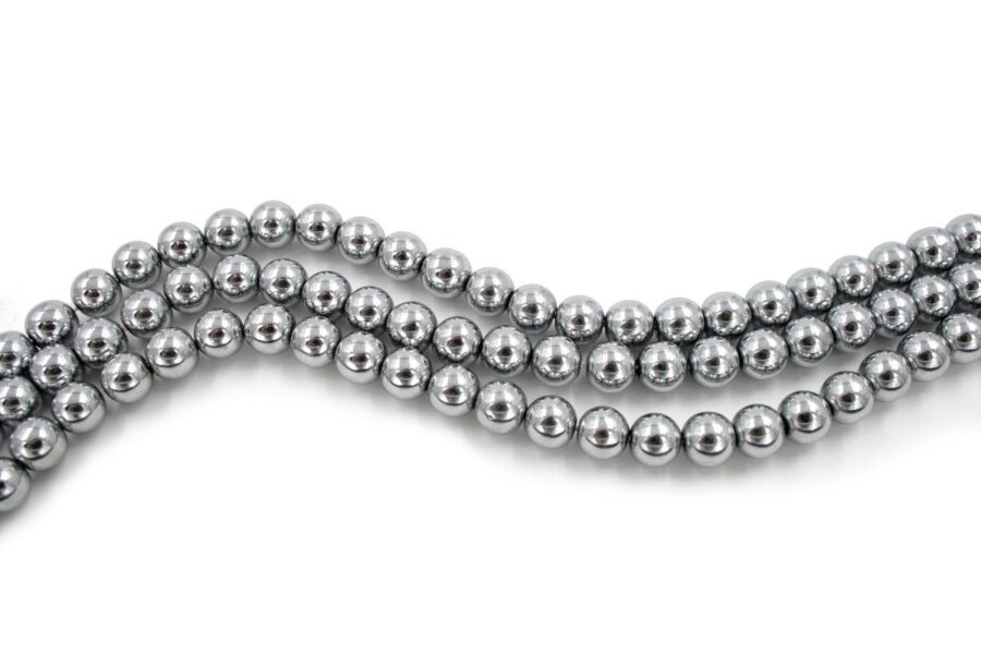 Ematite fili round 8mm - Color Silver
