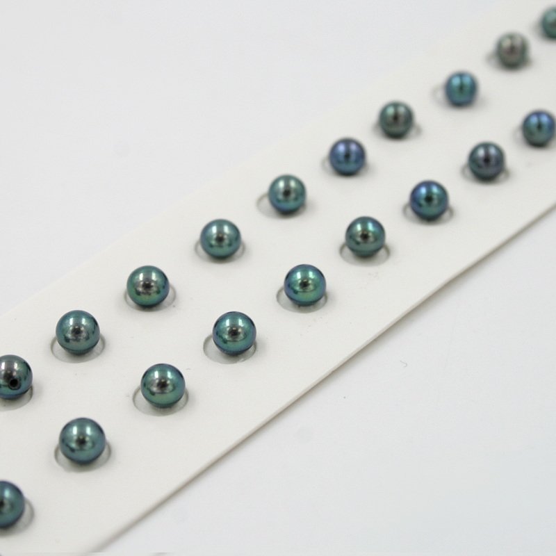 Perle d'Acqua Dolce coppie round 5-5½mm - Colore Black