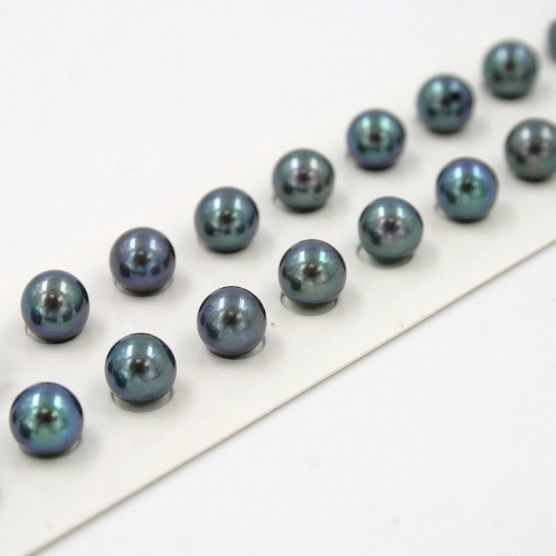 Perle d'Acqua Dolce coppie round 7-7½mm - Colore Black