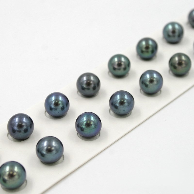 Perle d'Acqua Dolce coppie round 9-9½mm - Colore Black