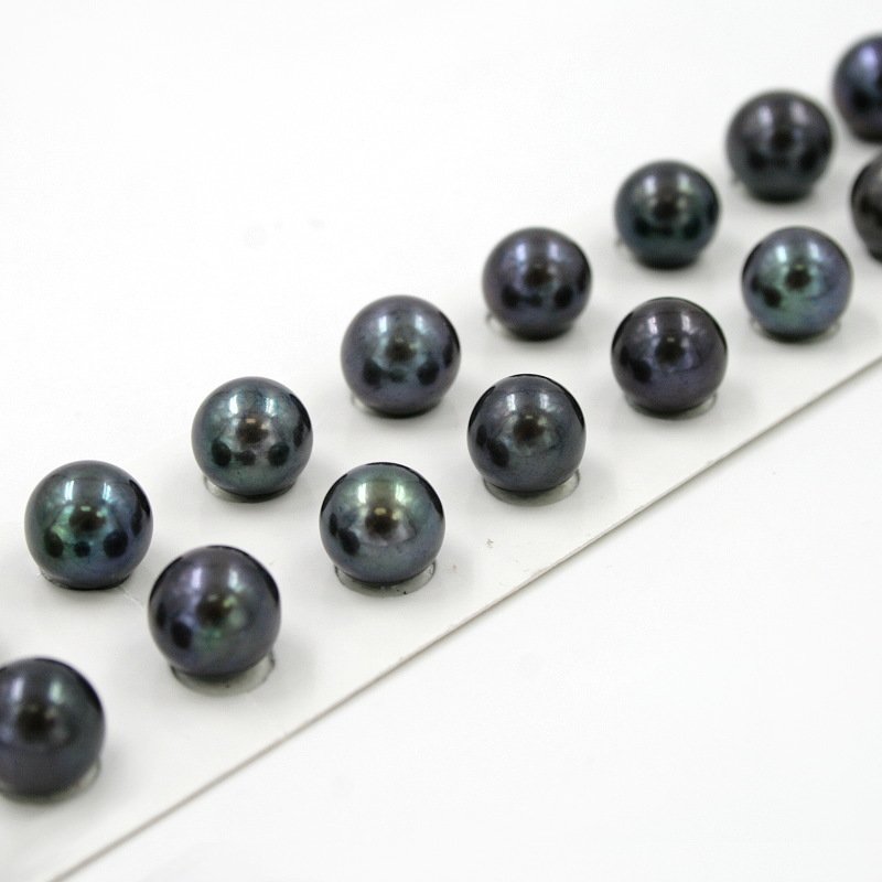 Perle d'Acqua Dolce coppie round 10-10½mm - Colore Black