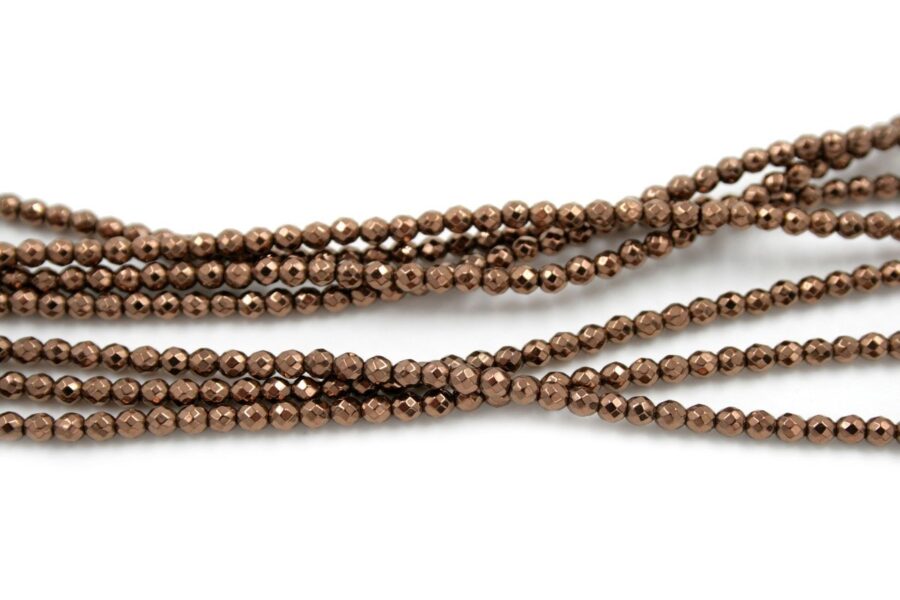 Ematite fili round sfaccettati 3mm - Color "Coffee"