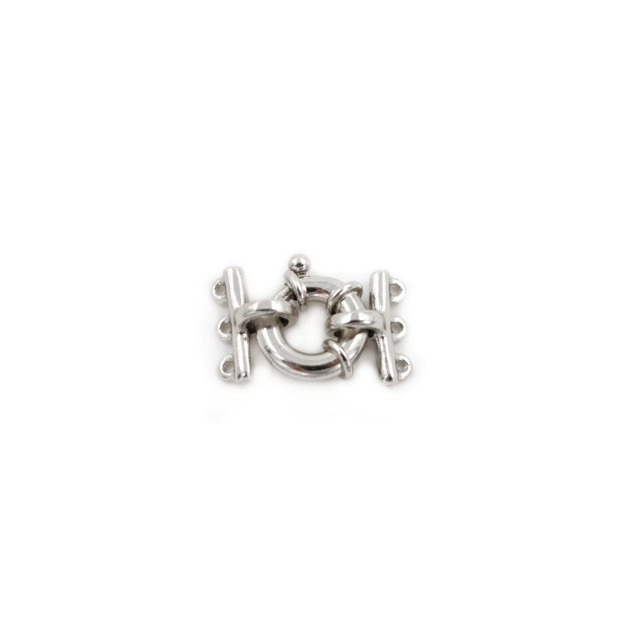 Argento 925‰ chiusura 12mm con barra a 3 fili