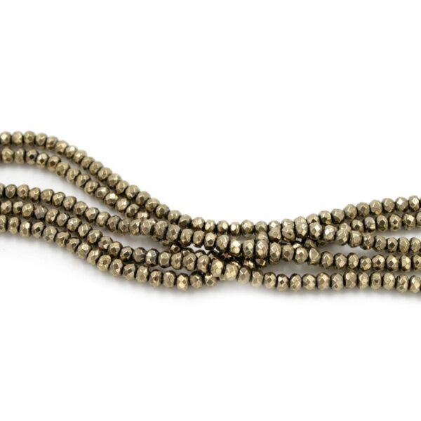 Ematite fili rondelle sfaccettate 3x2mm Color Pirite