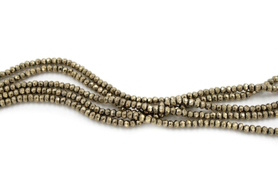 Ematite fili rondelle sfaccettate 3x2mm - Color Pirite