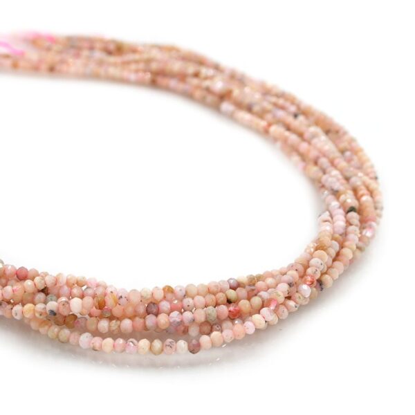 Opale Rosa fili rondelle sfaccettate 3x2mm