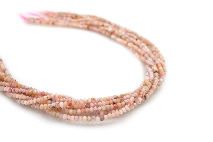 Opale Rosa fili rondelle sfaccettate 3x2mm