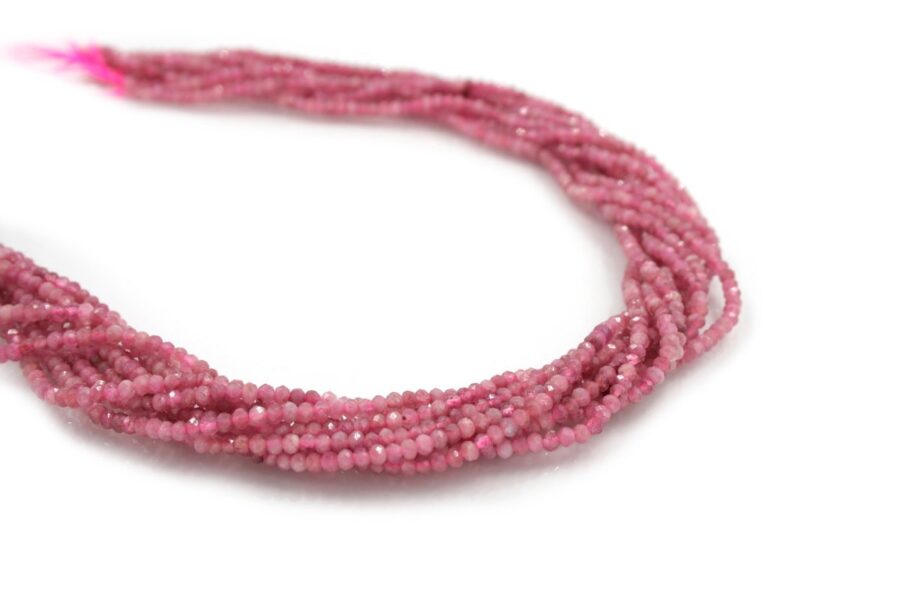 Tormalina Rosa fili rondelle sfaccettate 3x2mm