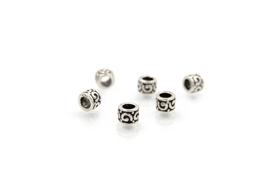 Argento 925‰  distanziatori cilindro 6x4mm
