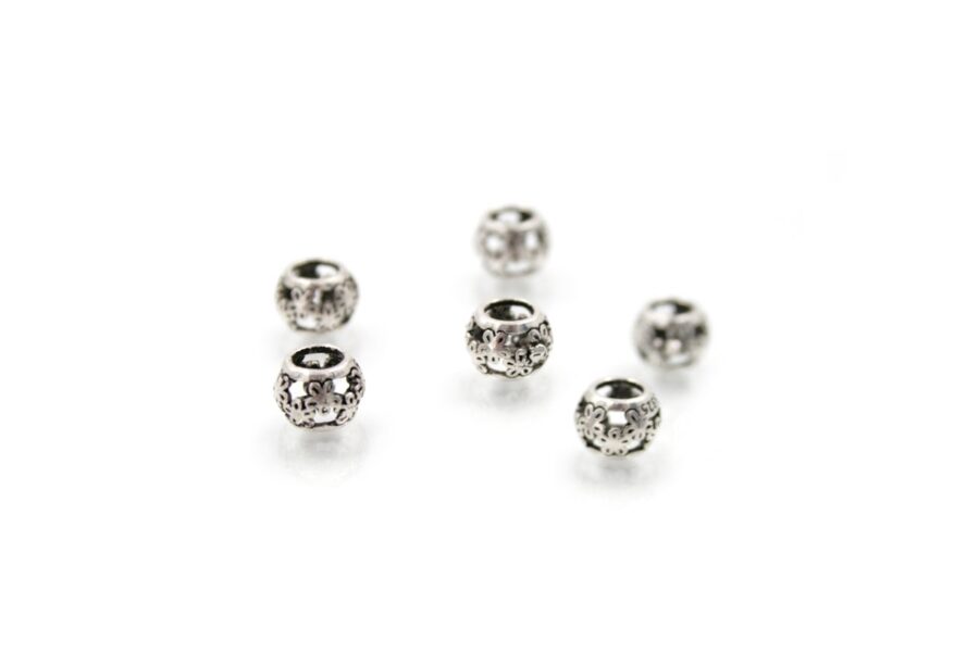 Argento 925‰ distanziatori barilotto forato 8x6mm