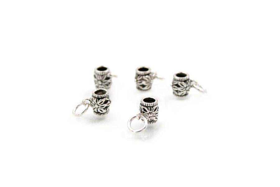 Argento 925‰ distanziatori barilotti con anello 8x6mm