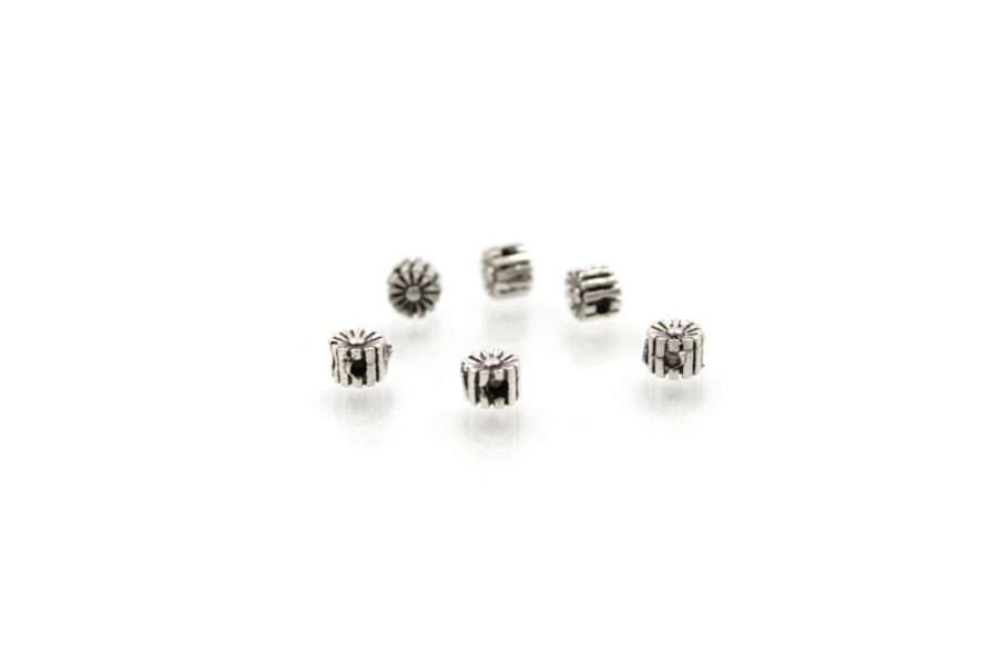 Argento 925‰ distanziatori rondelle fiore 4mm