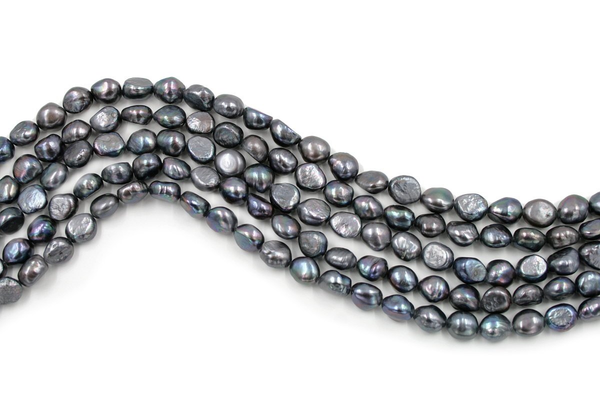 Perle Acqua Dolce fili barocche 11-12mm - Nero