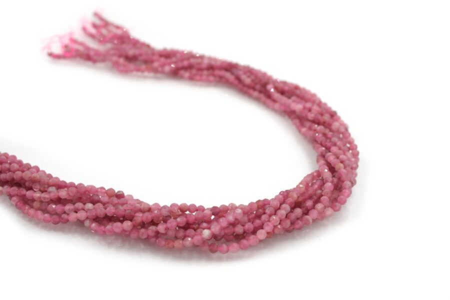 Tormalina Rosa fili round sfaccettati 3mm